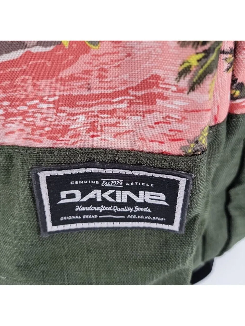 Dakine 23L Backpack 2014 Summer Palm Print Surf Skate School Bag Green Pink